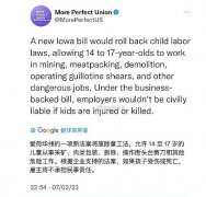  美国童工化处置工